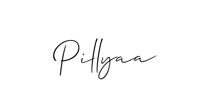 Design your own signature with our free online signature maker. With this signature software, you can create a handwritten (Allison_Script) signature for name Pillyaa. Pillyaa signature style 2 images and pictures png