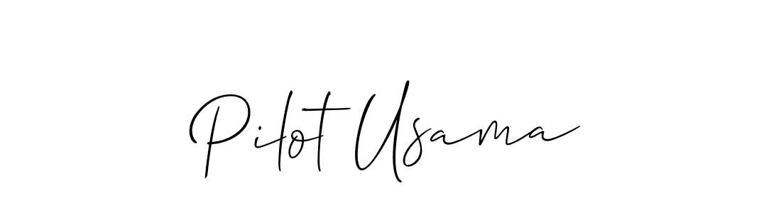 How to make Pilot Usama name signature. Use Allison_Script style for creating short signs online. This is the latest handwritten sign. Pilot Usama signature style 2 images and pictures png