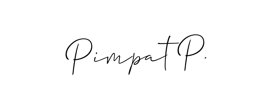 You should practise on your own different ways (Allison_Script) to write your name (Pimpat P.) in signature. don't let someone else do it for you. Pimpat P. signature style 2 images and pictures png