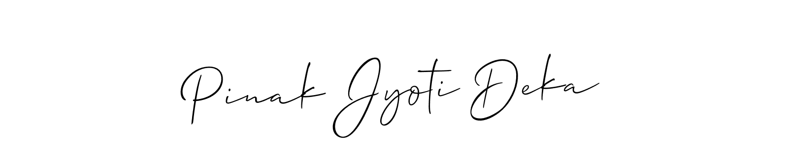 Use a signature maker to create a handwritten signature online. With this signature software, you can design (Allison_Script) your own signature for name Pinak Jyoti Deka. Pinak Jyoti Deka signature style 2 images and pictures png