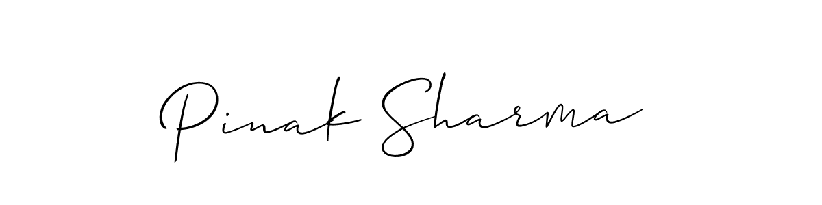 Design your own signature with our free online signature maker. With this signature software, you can create a handwritten (Allison_Script) signature for name Pinak Sharma. Pinak Sharma signature style 2 images and pictures png