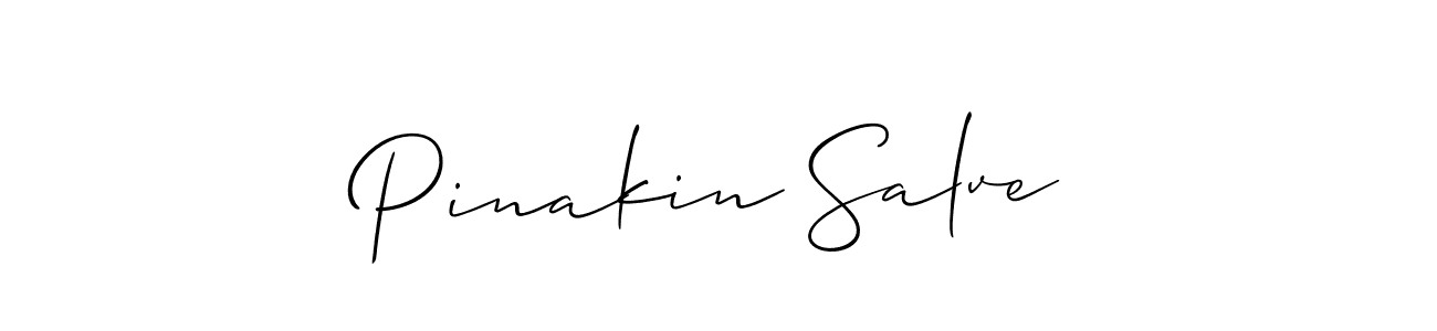 The best way (Allison_Script) to make a short signature is to pick only two or three words in your name. The name Pinakin Salve include a total of six letters. For converting this name. Pinakin Salve signature style 2 images and pictures png