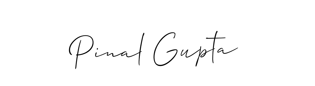 How to make Pinal Gupta signature? Allison_Script is a professional autograph style. Create handwritten signature for Pinal Gupta name. Pinal Gupta signature style 2 images and pictures png