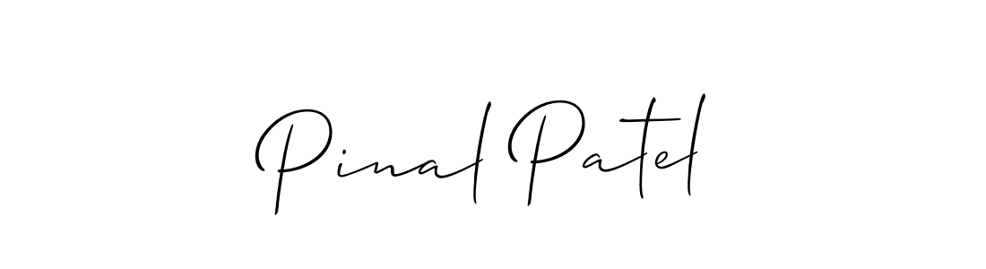 The best way (Allison_Script) to make a short signature is to pick only two or three words in your name. The name Pinal Patel include a total of six letters. For converting this name. Pinal Patel signature style 2 images and pictures png