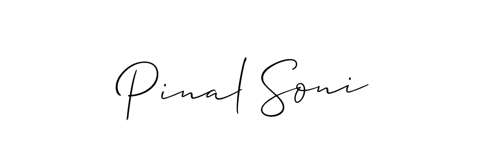 How to Draw Pinal Soni signature style? Allison_Script is a latest design signature styles for name Pinal Soni. Pinal Soni signature style 2 images and pictures png