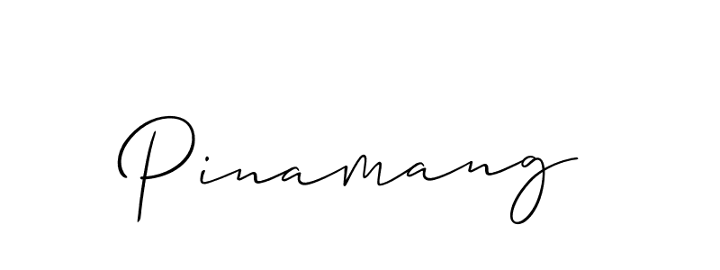 Use a signature maker to create a handwritten signature online. With this signature software, you can design (Allison_Script) your own signature for name Pinamang. Pinamang signature style 2 images and pictures png