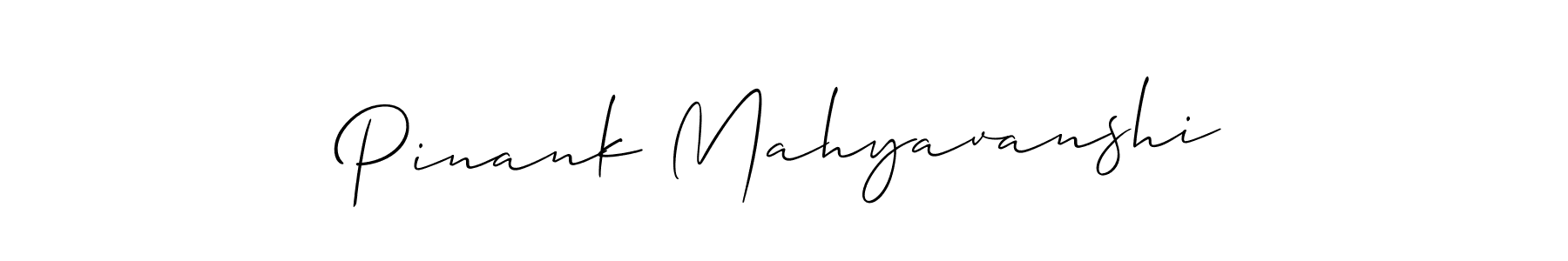 How to make Pinank Mahyavanshi name signature. Use Allison_Script style for creating short signs online. This is the latest handwritten sign. Pinank Mahyavanshi signature style 2 images and pictures png