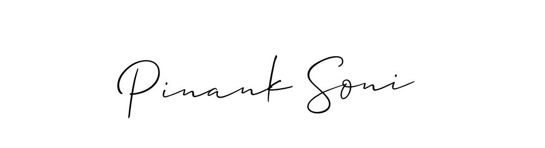 Also You can easily find your signature by using the search form. We will create Pinank Soni name handwritten signature images for you free of cost using Allison_Script sign style. Pinank Soni signature style 2 images and pictures png