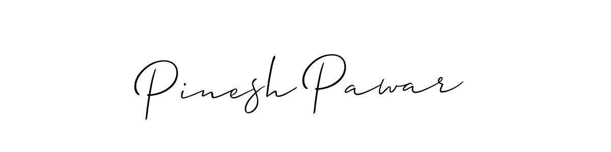 Allison_Script is a professional signature style that is perfect for those who want to add a touch of class to their signature. It is also a great choice for those who want to make their signature more unique. Get Pinesh Pawar name to fancy signature for free. Pinesh Pawar signature style 2 images and pictures png