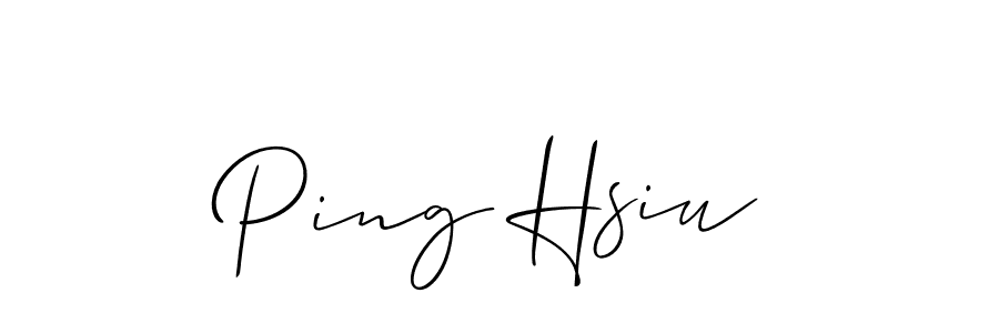 if you are searching for the best signature style for your name Ping Hsiu. so please give up your signature search. here we have designed multiple signature styles  using Allison_Script. Ping Hsiu signature style 2 images and pictures png