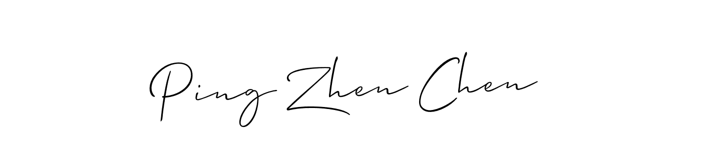 You should practise on your own different ways (Allison_Script) to write your name (Ping Zhen Chen) in signature. don't let someone else do it for you. Ping Zhen Chen signature style 2 images and pictures png