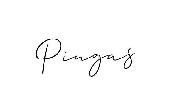 Create a beautiful signature design for name Pingas. With this signature (Allison_Script) fonts, you can make a handwritten signature for free. Pingas signature style 2 images and pictures png