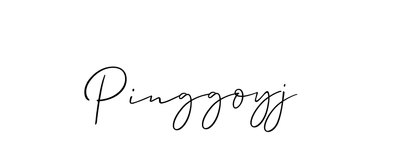 How to make Pinggoyj signature? Allison_Script is a professional autograph style. Create handwritten signature for Pinggoyj name. Pinggoyj signature style 2 images and pictures png