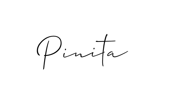 The best way (Allison_Script) to make a short signature is to pick only two or three words in your name. The name Pinita include a total of six letters. For converting this name. Pinita signature style 2 images and pictures png