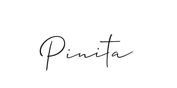 The best way (Allison_Script) to make a short signature is to pick only two or three words in your name. The name Pinita include a total of six letters. For converting this name. Pinita signature style 2 images and pictures png