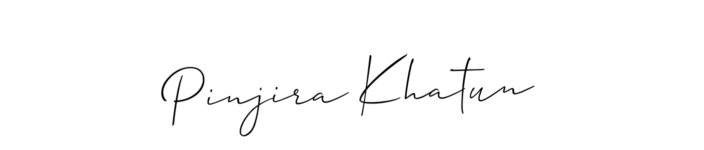 if you are searching for the best signature style for your name Pinjira Khatun. so please give up your signature search. here we have designed multiple signature styles  using Allison_Script. Pinjira Khatun signature style 2 images and pictures png