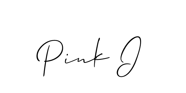 if you are searching for the best signature style for your name Pink I. so please give up your signature search. here we have designed multiple signature styles  using Allison_Script. Pink I signature style 2 images and pictures png