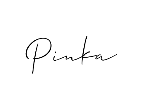 The best way (Allison_Script) to make a short signature is to pick only two or three words in your name. The name Pinka include a total of six letters. For converting this name. Pinka signature style 2 images and pictures png