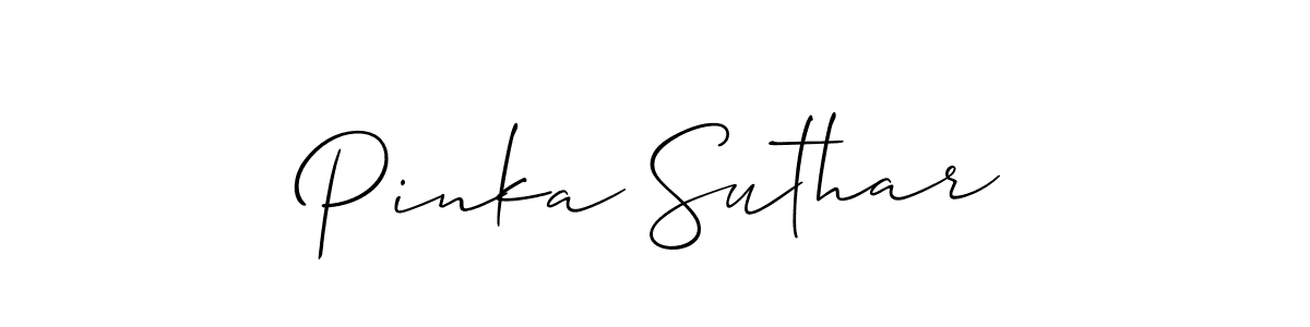 Also You can easily find your signature by using the search form. We will create Pinka Suthar name handwritten signature images for you free of cost using Allison_Script sign style. Pinka Suthar signature style 2 images and pictures png