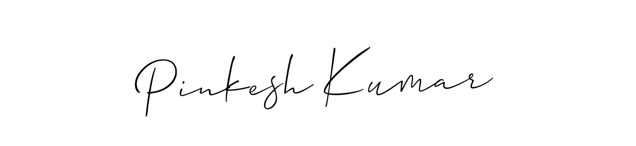 The best way (Allison_Script) to make a short signature is to pick only two or three words in your name. The name Pinkesh Kumar include a total of six letters. For converting this name. Pinkesh Kumar signature style 2 images and pictures png