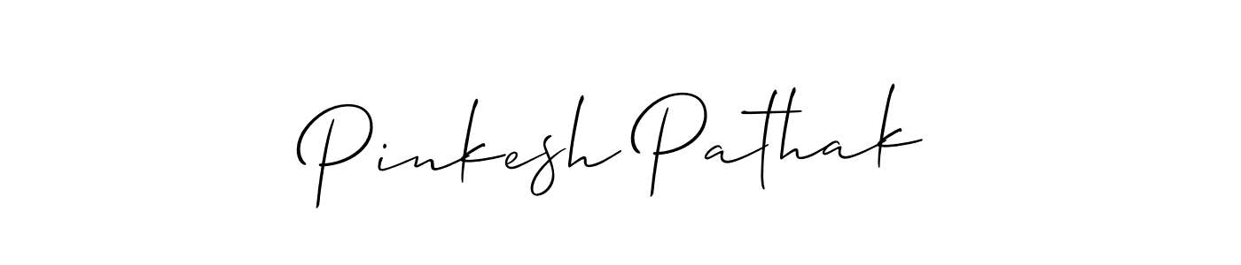 Pinkesh Pathak stylish signature style. Best Handwritten Sign (Allison_Script) for my name. Handwritten Signature Collection Ideas for my name Pinkesh Pathak. Pinkesh Pathak signature style 2 images and pictures png