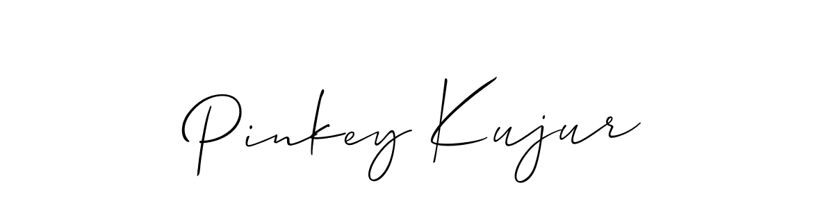The best way (Allison_Script) to make a short signature is to pick only two or three words in your name. The name Pinkey Kujur include a total of six letters. For converting this name. Pinkey Kujur signature style 2 images and pictures png