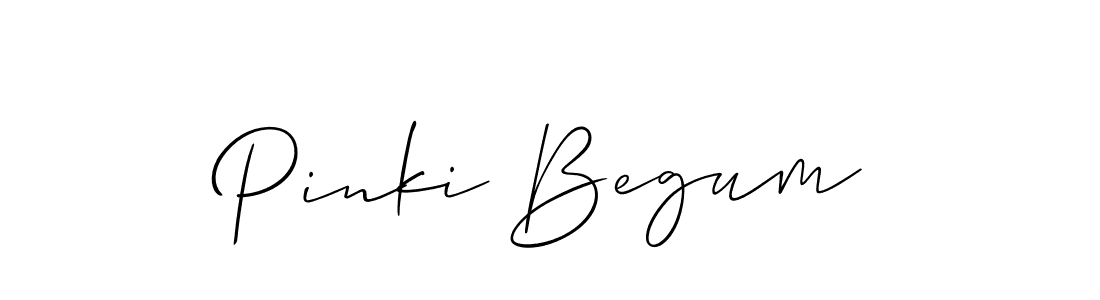 Design your own signature with our free online signature maker. With this signature software, you can create a handwritten (Allison_Script) signature for name Pinki Begum. Pinki Begum signature style 2 images and pictures png