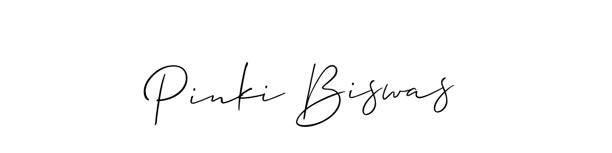 Design your own signature with our free online signature maker. With this signature software, you can create a handwritten (Allison_Script) signature for name Pinki Biswas. Pinki Biswas signature style 2 images and pictures png