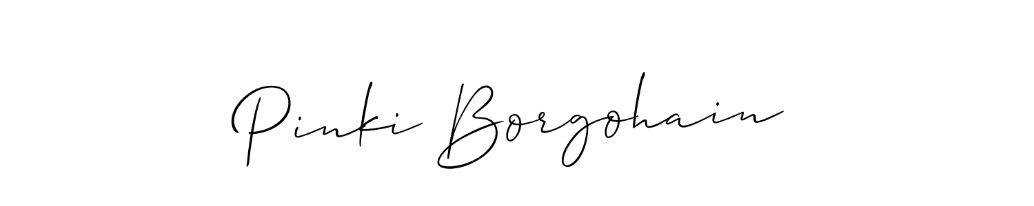 How to make Pinki Borgohain signature? Allison_Script is a professional autograph style. Create handwritten signature for Pinki Borgohain name. Pinki Borgohain signature style 2 images and pictures png