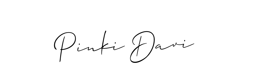 Also we have Pinki Davi name is the best signature style. Create professional handwritten signature collection using Allison_Script autograph style. Pinki Davi signature style 2 images and pictures png