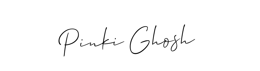 Create a beautiful signature design for name Pinki Ghosh. With this signature (Allison_Script) fonts, you can make a handwritten signature for free. Pinki Ghosh signature style 2 images and pictures png