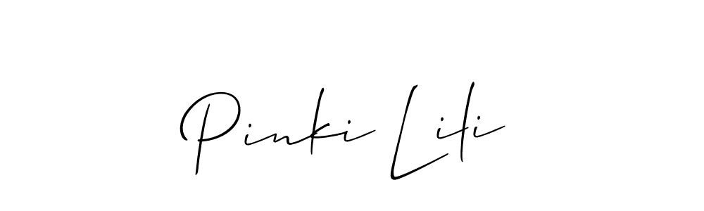 Pinki Lili stylish signature style. Best Handwritten Sign (Allison_Script) for my name. Handwritten Signature Collection Ideas for my name Pinki Lili. Pinki Lili signature style 2 images and pictures png