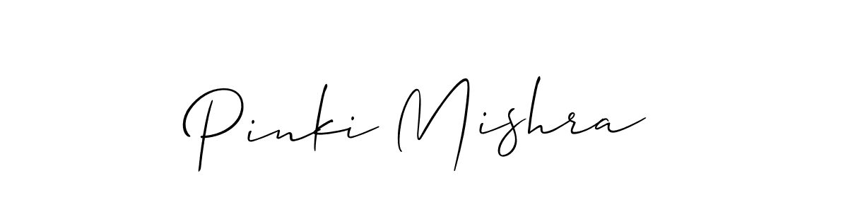 Allison_Script is a professional signature style that is perfect for those who want to add a touch of class to their signature. It is also a great choice for those who want to make their signature more unique. Get Pinki Mishra name to fancy signature for free. Pinki Mishra signature style 2 images and pictures png