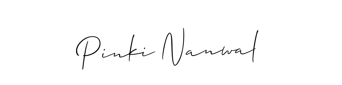 How to Draw Pinki Nanwal signature style? Allison_Script is a latest design signature styles for name Pinki Nanwal. Pinki Nanwal signature style 2 images and pictures png