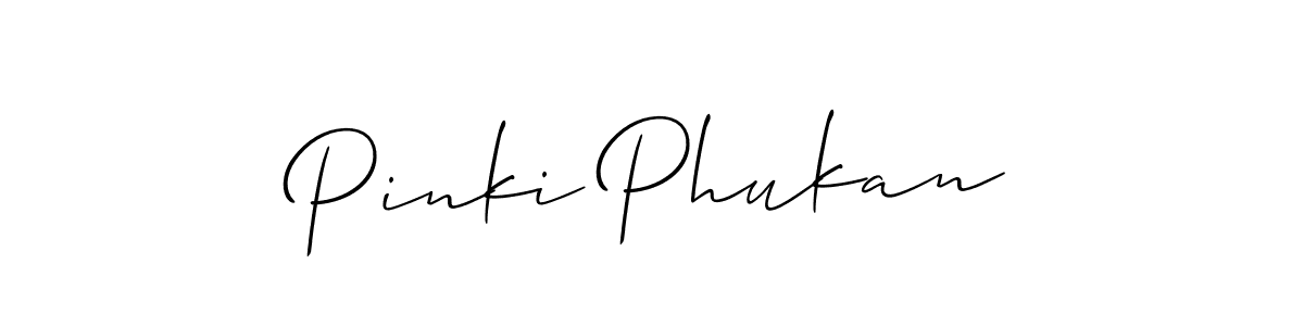 Similarly Allison_Script is the best handwritten signature design. Signature creator online .You can use it as an online autograph creator for name Pinki Phukan. Pinki Phukan signature style 2 images and pictures png