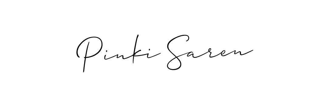 How to make Pinki Saren signature? Allison_Script is a professional autograph style. Create handwritten signature for Pinki Saren name. Pinki Saren signature style 2 images and pictures png
