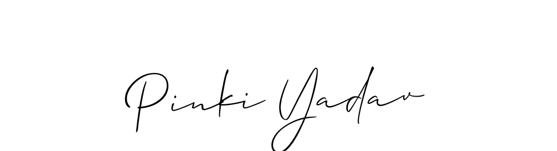 Create a beautiful signature design for name Pinki Yadav. With this signature (Allison_Script) fonts, you can make a handwritten signature for free. Pinki Yadav signature style 2 images and pictures png