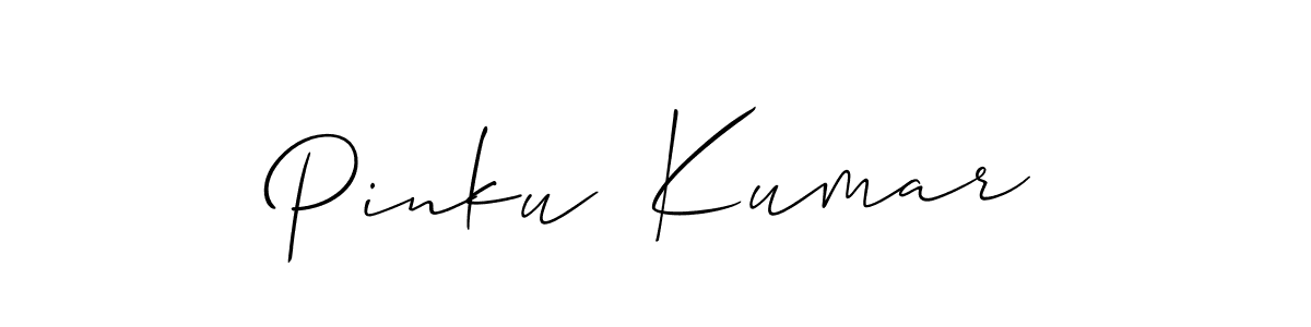 You should practise on your own different ways (Allison_Script) to write your name (Pinku  Kumar) in signature. don't let someone else do it for you. Pinku  Kumar signature style 2 images and pictures png