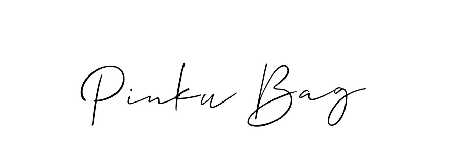 Allison_Script is a professional signature style that is perfect for those who want to add a touch of class to their signature. It is also a great choice for those who want to make their signature more unique. Get Pinku Bag name to fancy signature for free. Pinku Bag signature style 2 images and pictures png