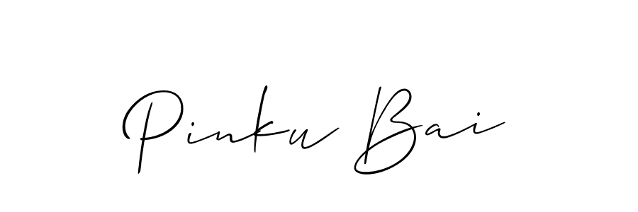 You should practise on your own different ways (Allison_Script) to write your name (Pinku Bai) in signature. don't let someone else do it for you. Pinku Bai signature style 2 images and pictures png