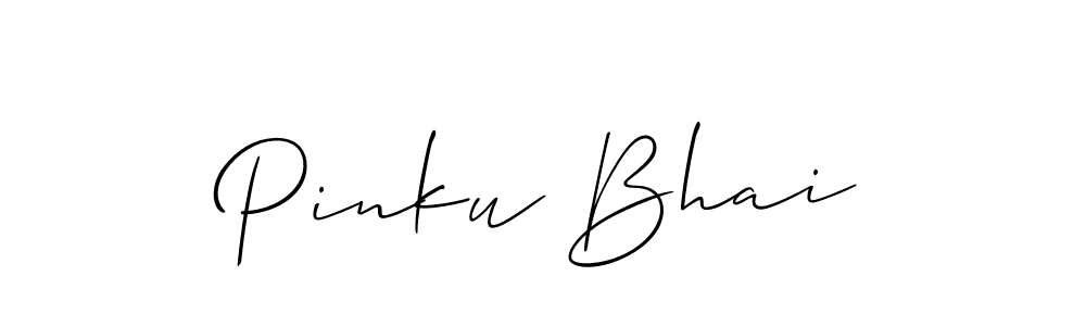 How to make Pinku Bhai name signature. Use Allison_Script style for creating short signs online. This is the latest handwritten sign. Pinku Bhai signature style 2 images and pictures png