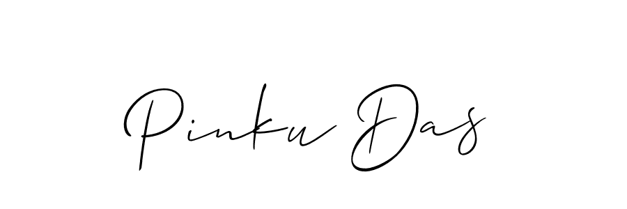 Allison_Script is a professional signature style that is perfect for those who want to add a touch of class to their signature. It is also a great choice for those who want to make their signature more unique. Get Pinku Das name to fancy signature for free. Pinku Das signature style 2 images and pictures png