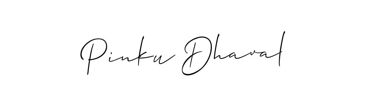 Create a beautiful signature design for name Pinku Dhaval. With this signature (Allison_Script) fonts, you can make a handwritten signature for free. Pinku Dhaval signature style 2 images and pictures png