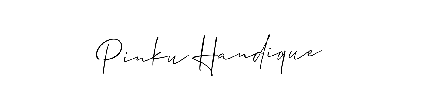 How to Draw Pinku Handique signature style? Allison_Script is a latest design signature styles for name Pinku Handique. Pinku Handique signature style 2 images and pictures png
