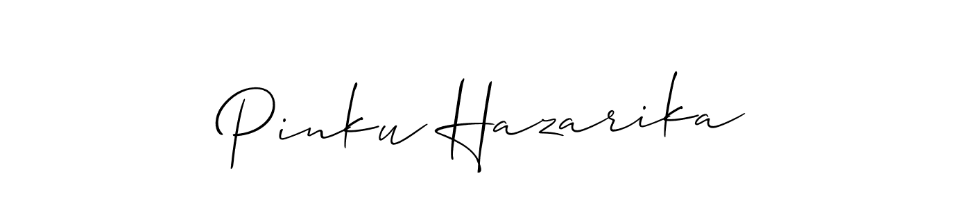 How to make Pinku Hazarika signature? Allison_Script is a professional autograph style. Create handwritten signature for Pinku Hazarika name. Pinku Hazarika signature style 2 images and pictures png