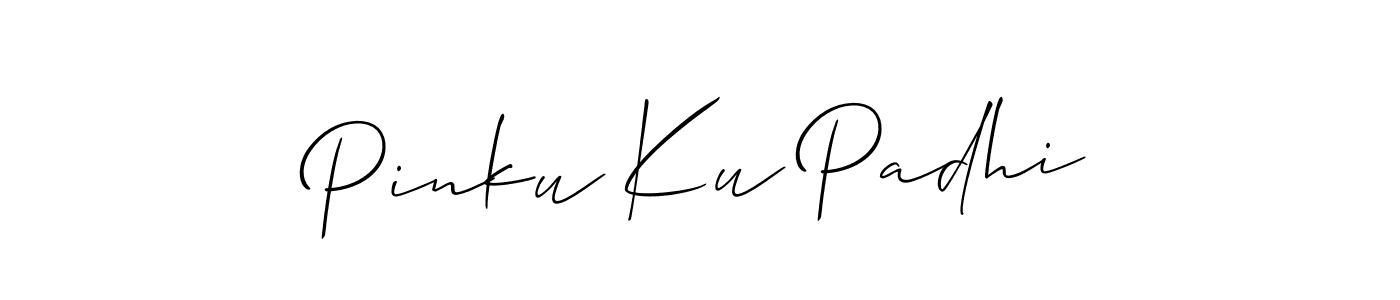 Use a signature maker to create a handwritten signature online. With this signature software, you can design (Allison_Script) your own signature for name Pinku Ku Padhi. Pinku Ku Padhi signature style 2 images and pictures png