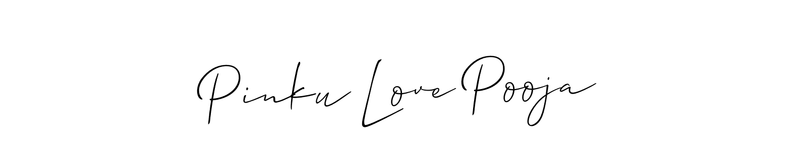 Make a beautiful signature design for name Pinku Love Pooja. With this signature (Allison_Script) style, you can create a handwritten signature for free. Pinku Love Pooja signature style 2 images and pictures png