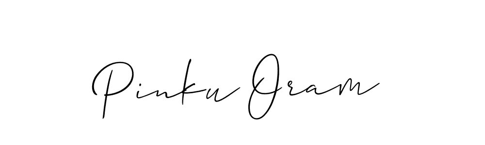 if you are searching for the best signature style for your name Pinku Oram. so please give up your signature search. here we have designed multiple signature styles  using Allison_Script. Pinku Oram signature style 2 images and pictures png