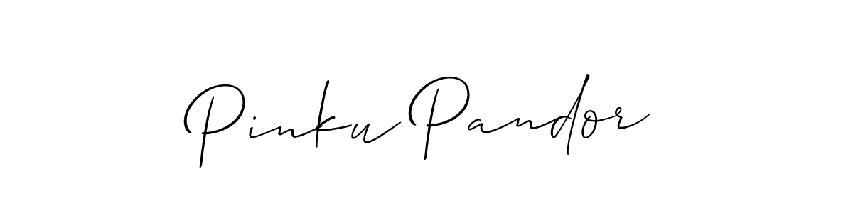 Allison_Script is a professional signature style that is perfect for those who want to add a touch of class to their signature. It is also a great choice for those who want to make their signature more unique. Get Pinku Pandor name to fancy signature for free. Pinku Pandor signature style 2 images and pictures png