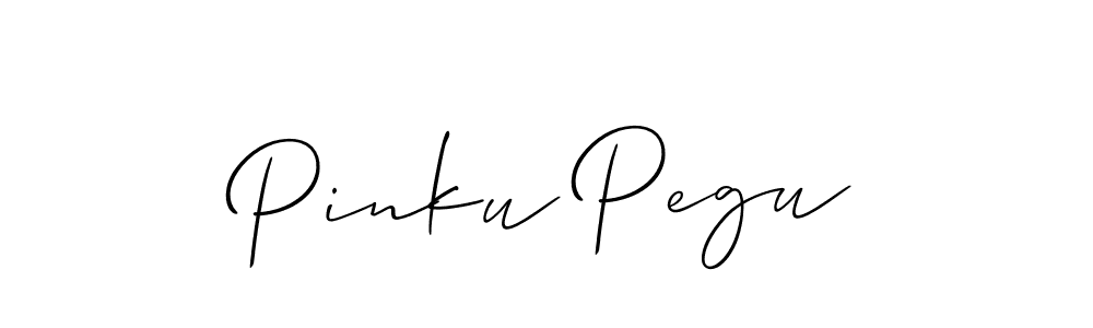 How to make Pinku Pegu name signature. Use Allison_Script style for creating short signs online. This is the latest handwritten sign. Pinku Pegu signature style 2 images and pictures png